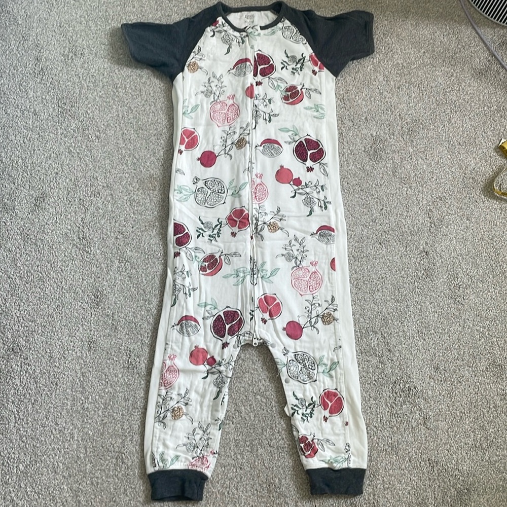 NEST DESIGNS - Raglan Bamboo Pima Short Sleeve Sleep Suit 0.6 TOG - Pomegranate